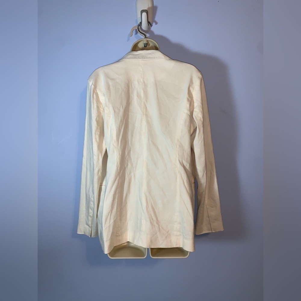 LEITH white Double-Breasted linen blend Blazer size large classic - Picture 4 of 8